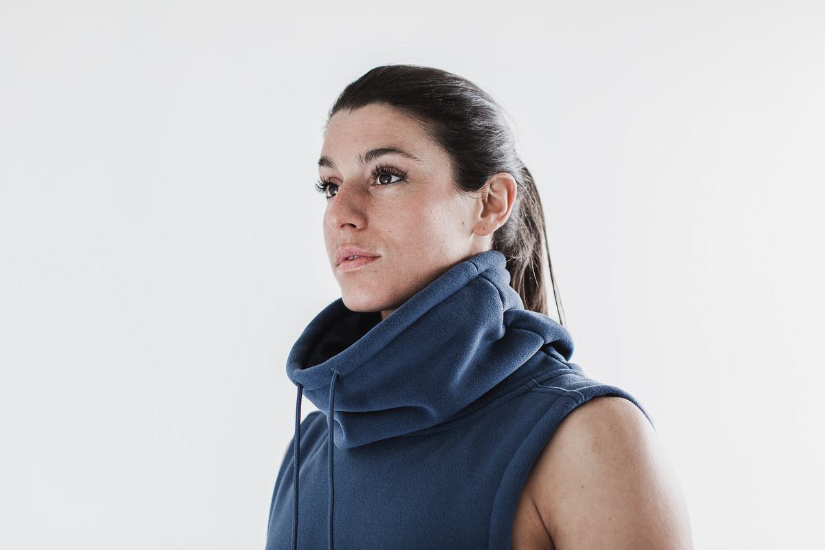 Nobull Arctic Sleeveless Cowl Women's Sweatshirts Grey Blue | Australia (GX3914)